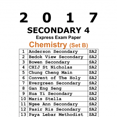 2017 Secondary 4 Pure Chemistry Prelim Exam Papers (Set B) (soft copy)