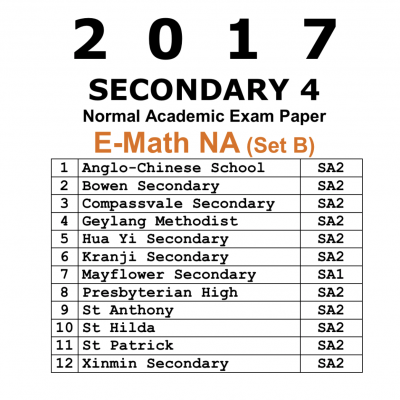 2017 Secondary 4 Normal Academic (NA) E-Math Exam Papers (Set B) (soft copy)