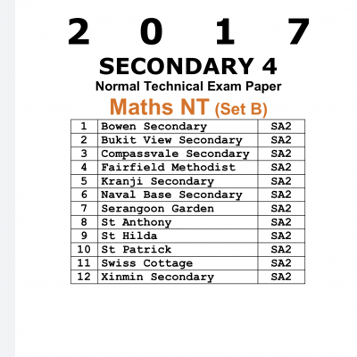 2017 Secondary 4 Normal Technical (NT) Maths Exam Papers (Set B) (soft copy)
