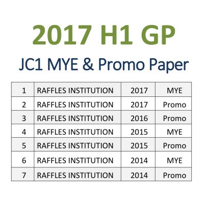 2017 JC1 H1 General Paper Mid Year and Promotional Exam Papers (soft copy)