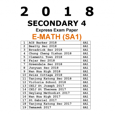 2018 Secondary 4 Express E Maths Exam Paper (SA1)  (soft copy)