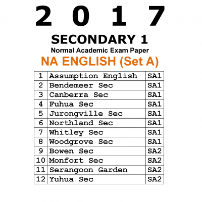 2017 Secondary 1 Normal Academic (NA) English Exam Papers (Set A) (soft copy)