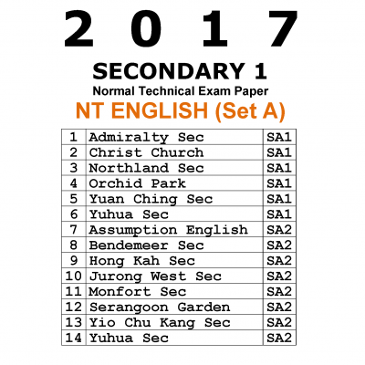 2017 Secondary 1 Normal Technical (NT) English Exam Paper (Set A) (soft copy)