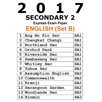 2017 Secondary 2 Express English Exam Papers (Set B) (soft copy)