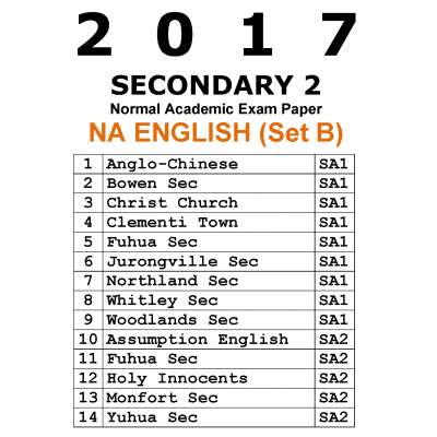 2017 Secondary 2 Normal Academic (NA) English Exam Papers (Set B) (soft copy)