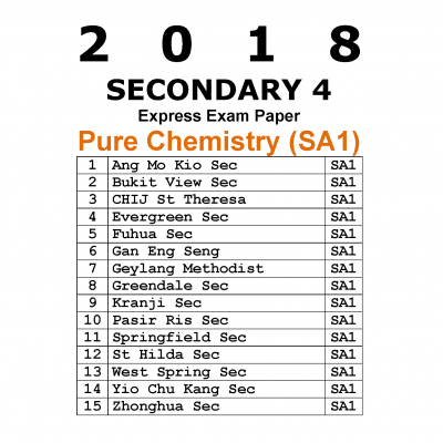 2018 Secondary 4 Express Pure Chemistry Exam Papers (SA1) (soft copy)
