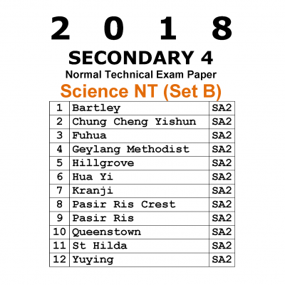 2018 Secondary 4 Normal Technical (NT) Science Exam Papers (Set B) (soft copy)