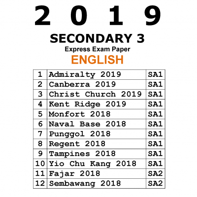 2019 Secondary 3 Express English Exam Papers (soft copy)