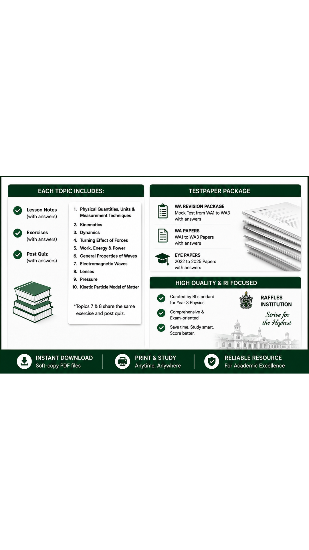 2025 RI Raffles Institution Year 3 Sec 3 IP Physics Full Year File, Notes, Worksheets and Exam Papers (soft copy) - Image 2
