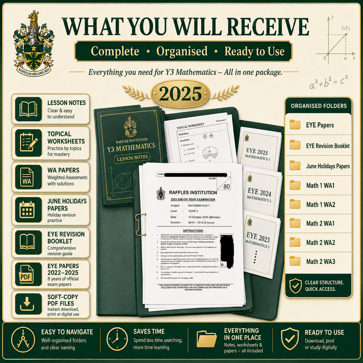 2025 RI Raffles Institution Year 3 Sec 3 IP Math (AMath & EMath) Full Year File, Notes, Worksheets, Revision Package and Exam Papers (soft copy) - Image 5